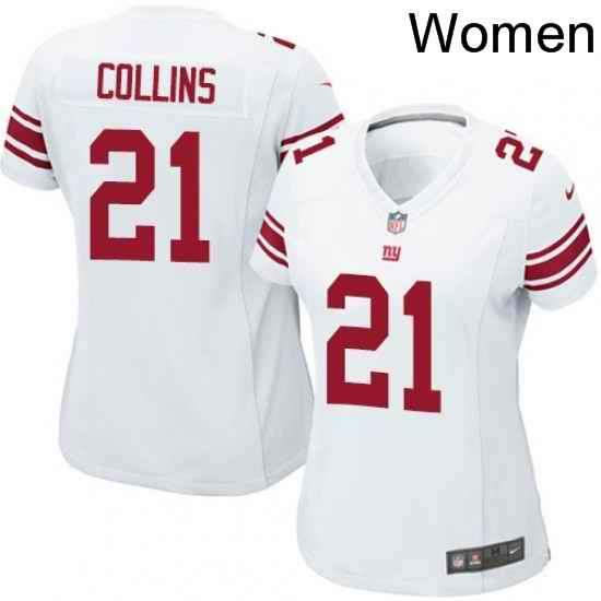 Womens Nike New York Giants 21 Landon Collins Game White NFL Jersey